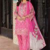 3-Pc Unstitched Printed Embroidered Lawn Suit With Embroidered Chiffon Dupatta CRB23-14A