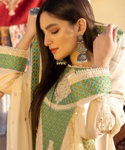 Alternative view of 3-Pc Charizma Unstitched Premium Embroidered Lawn With Chiffon Dupatta RM23-04