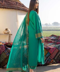 Alternative view of 3-Pc Charizma Unstitched Premium Embroidered Lawn With Chiffon Dupatta RM23-03