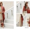 Charizma Masakali Embroidered Peach Leather with Velvet Stripes Shawl Winter collection vol.01