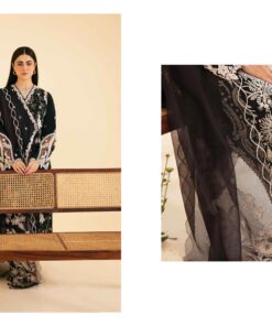Alternative view of Qalamkar Qlinekar lawn with embroidered dupatta LARMINA