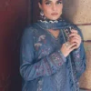 Nureh Maya Embroidery Linen with Printed Woolen Shawl-NW 85