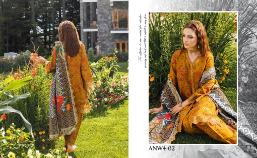 Charizma Aniq Emb Staple Shawl Printed-ANW 02