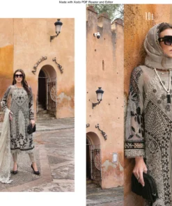 Alternative view of Maria.B D-2510-B Embroidered Dobby Lawn Suit