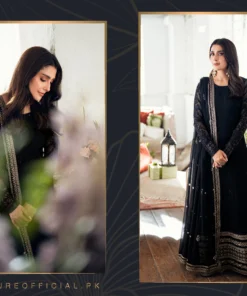 Alternative view of Azure Luxe Caviar Noir Eid Chiffon Dress