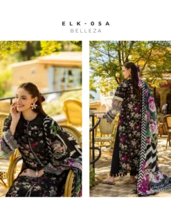 Alternative view of Elaf ELK-05A Chikankari Lawn
