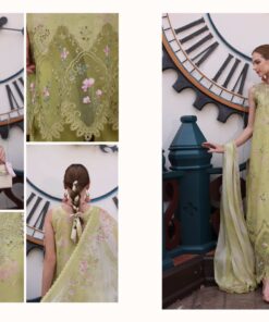 Alternative view of Noor D8- Lime Green – Pakistani Chikankaari Eid Dress USA