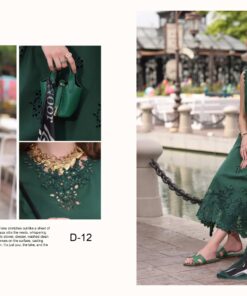 Alternative view of Noor D12- Bottle Green – Pakistani Chikankaari Eid Dress USA