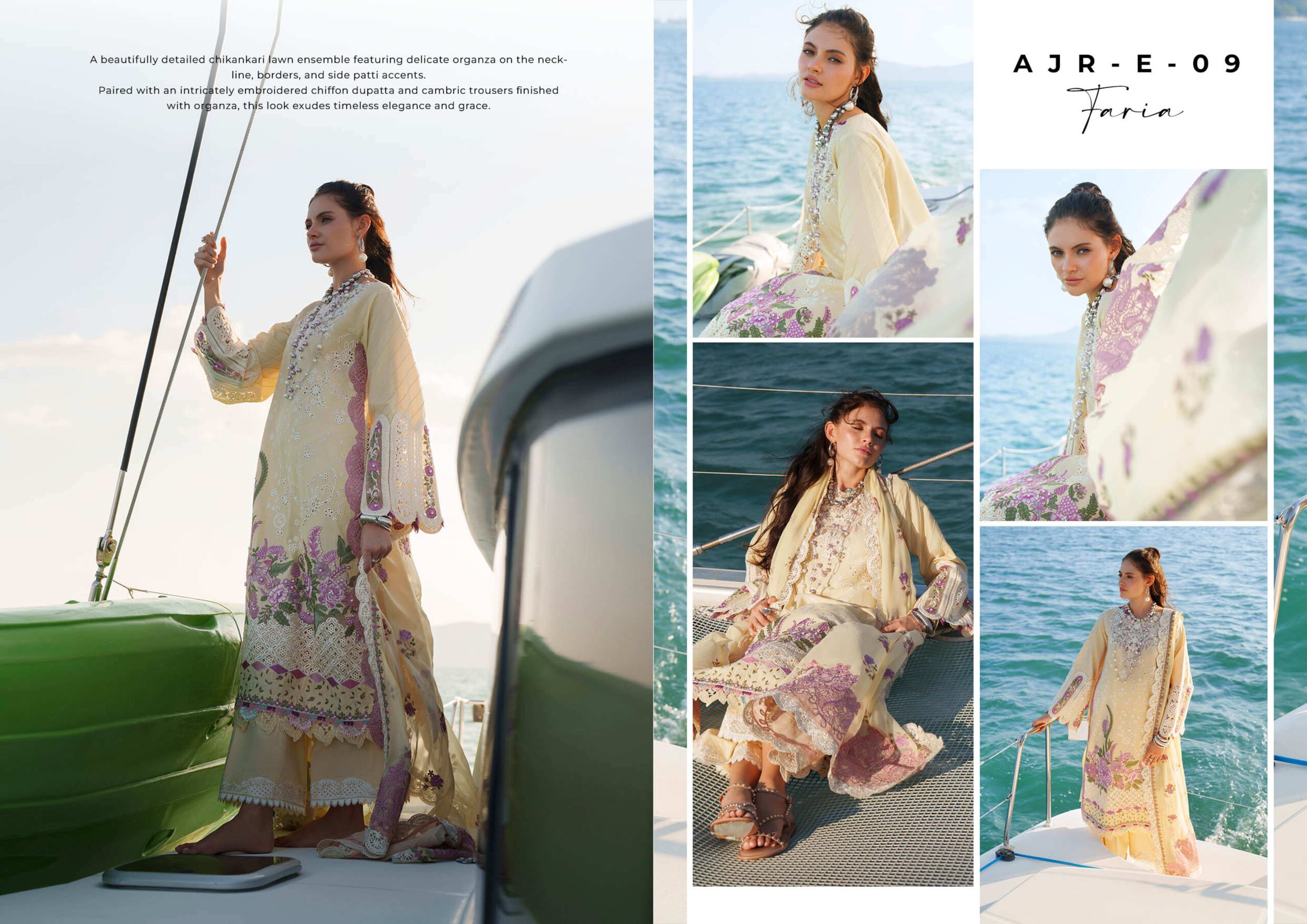 AJR-E-09 Faria Luxury Lawn Dress In the USA