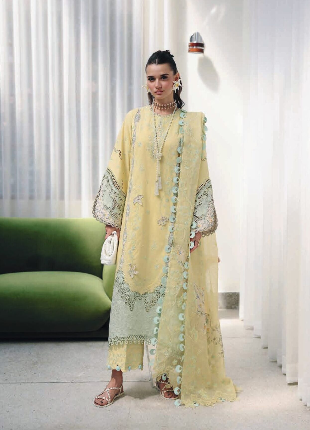 Qalamkar CM-02 Ayla Chikankari Dress In the USA