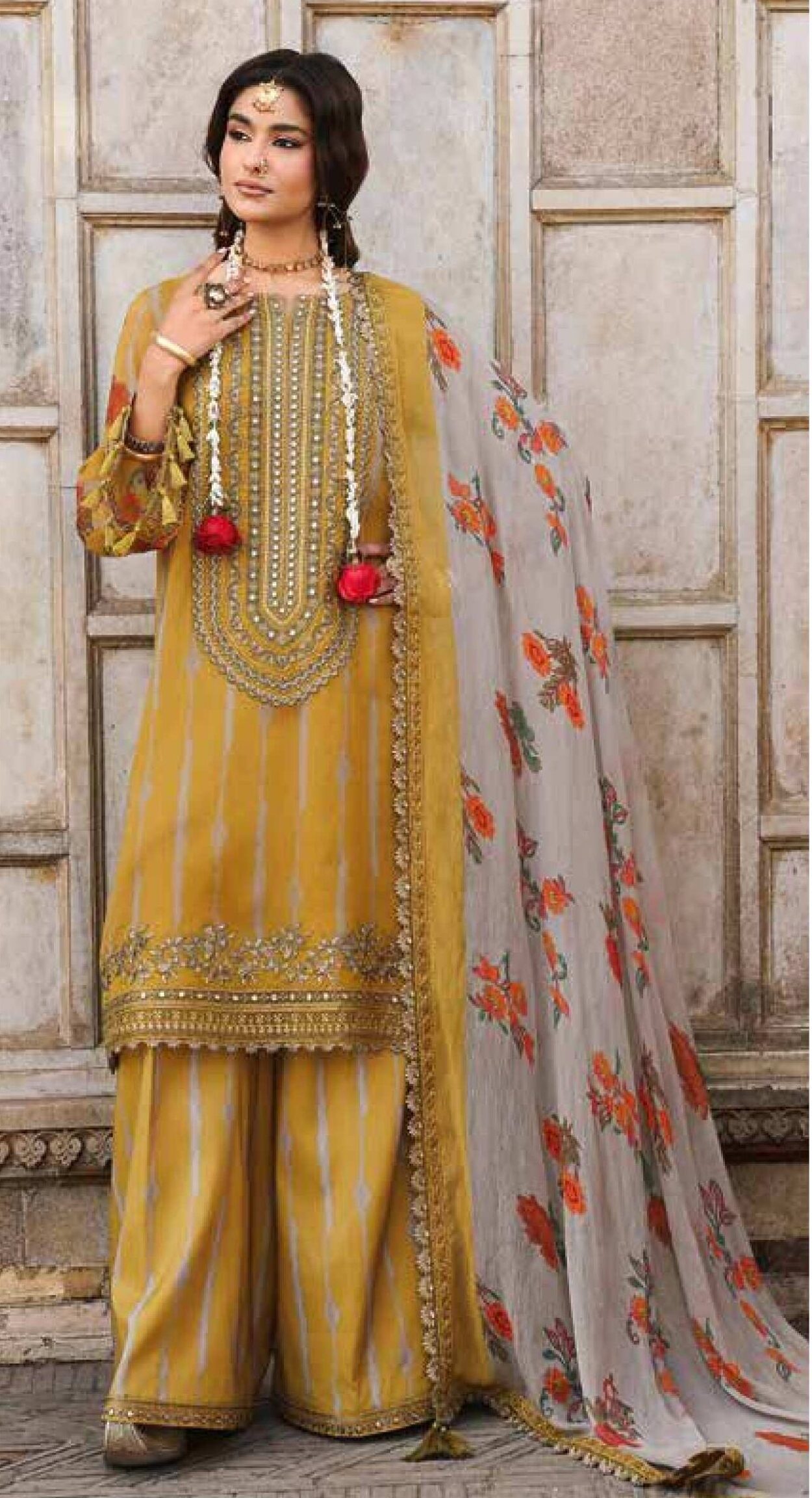 Charizma VSL6-10 Embroidery Printed Chiffon Dress In the USA