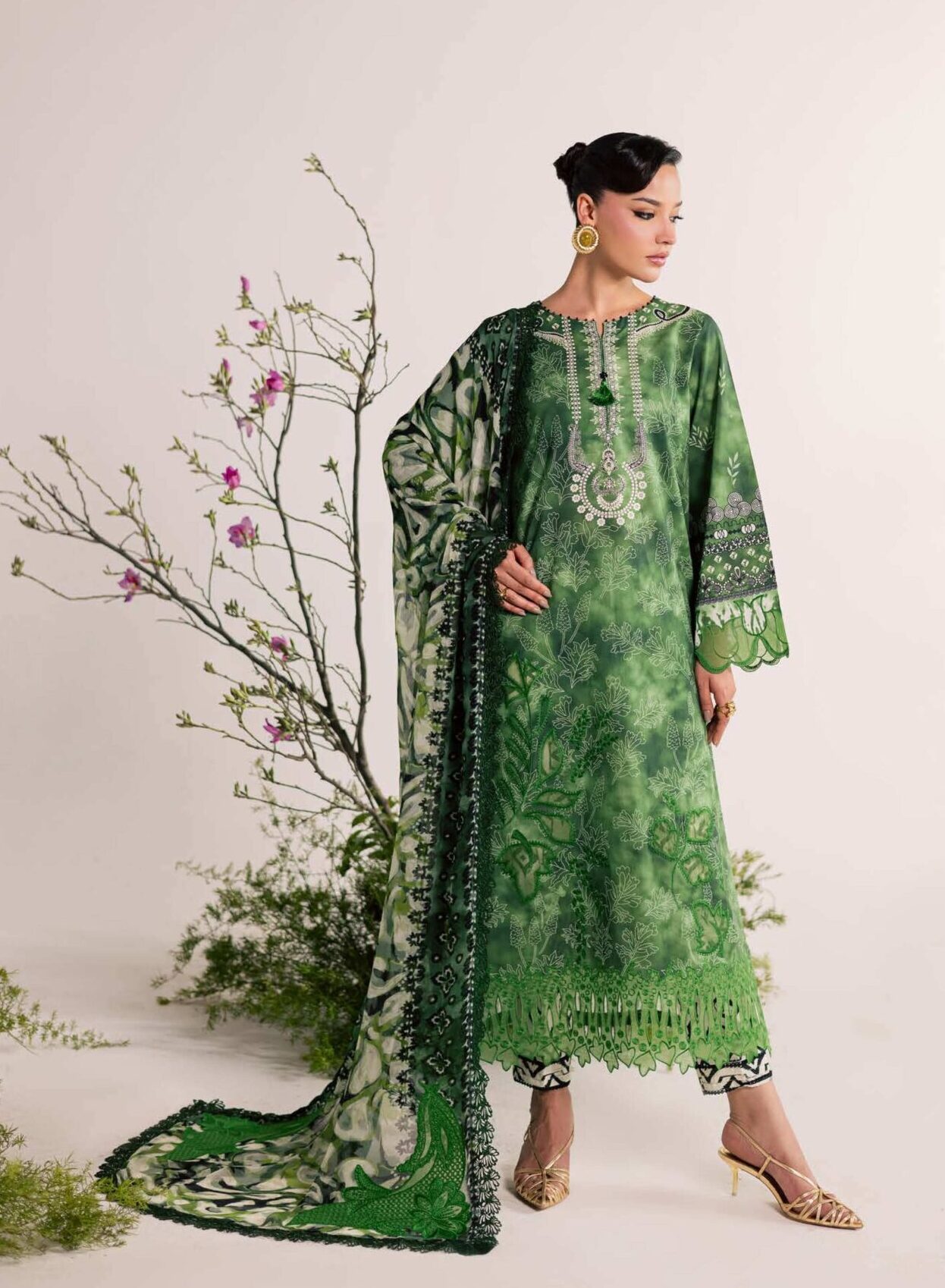 Nureh DD-30 Emb Printed Lawn Dress In the USA