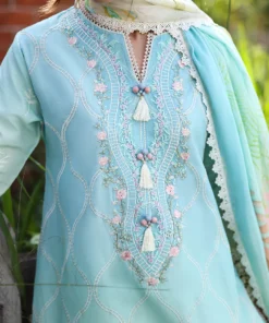Alternative view of Mushq Ethereal Pause Chikankari Lawn Dress In the USA