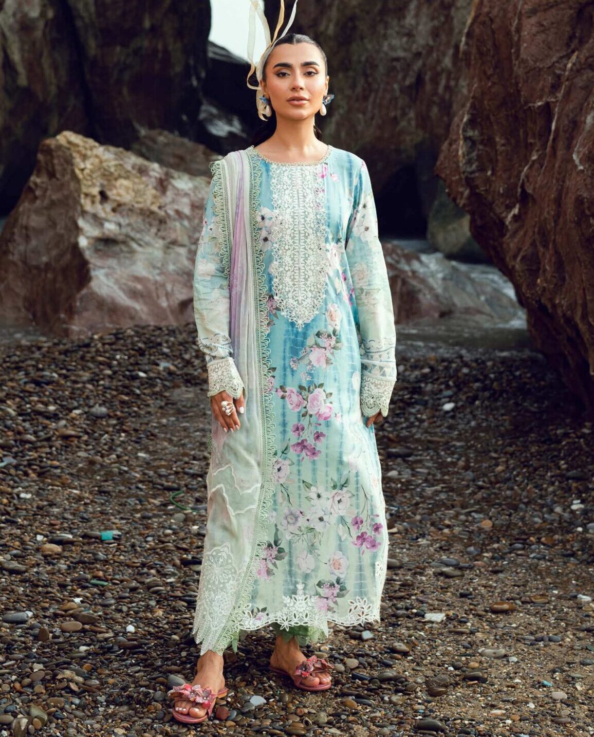 Nureh NSG-202 Emb Printed Lawn Dress In the USA