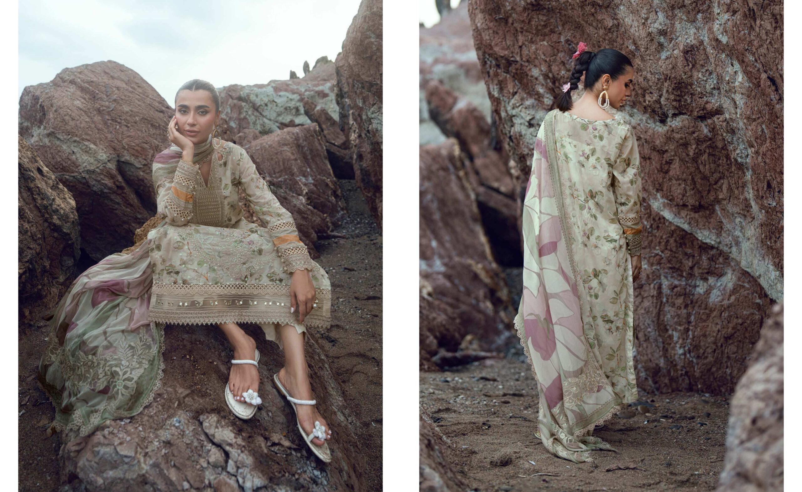 Nureh NSG-205 Emb Printed Lawn Dress In the USA