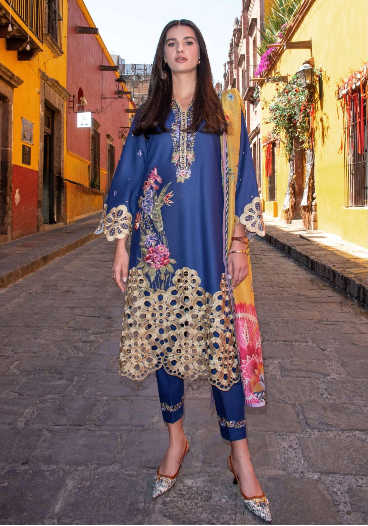 Mushq Ines Embroidered Lawn Dress In the USA