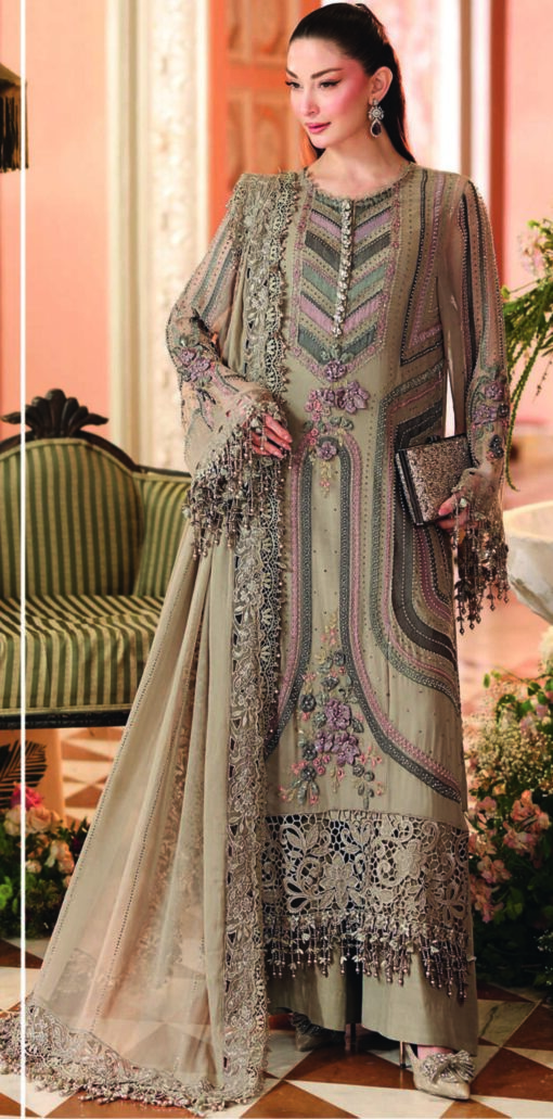 Maria B D1 Embroidery Chiffon Dress in the USA 