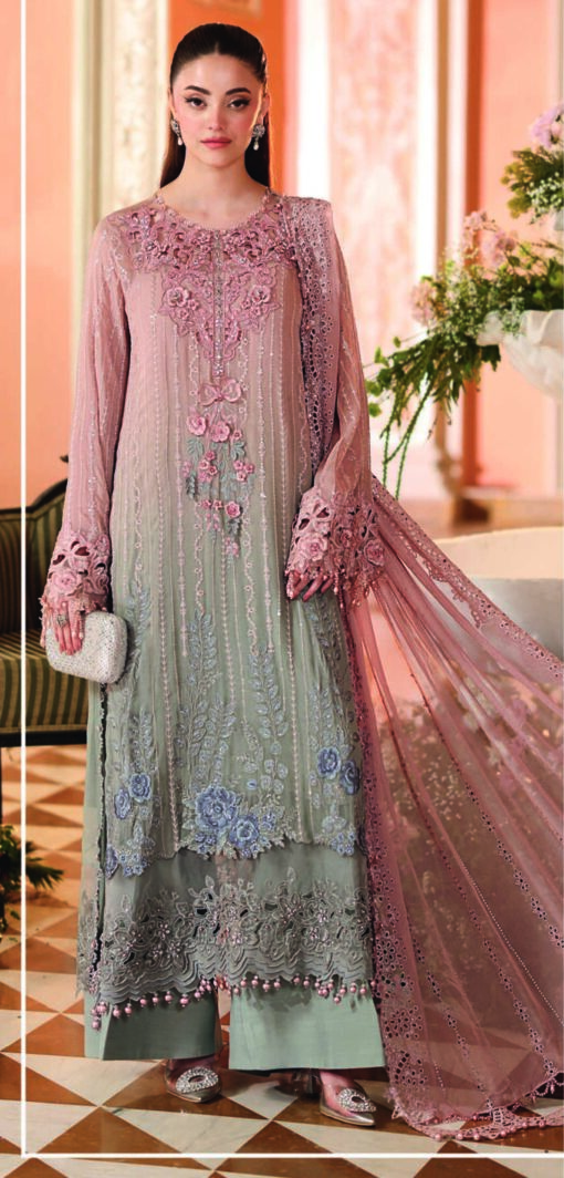 Maria B D2 Embroidery Chiffon Dress in the USA 