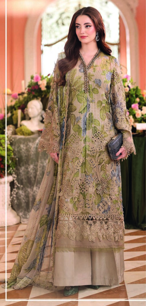 Maria B D3 Embroidery Chiffon Dress in the USA 