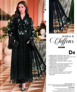 Maria B D4 Embroidery Chiffon Dress in the USA 