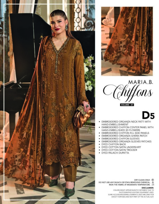 Maria B D5 Embroidery Chiffon Dress in the USA 