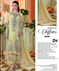 Maria B D8 Embroidery Chiffon Dress in the USA 