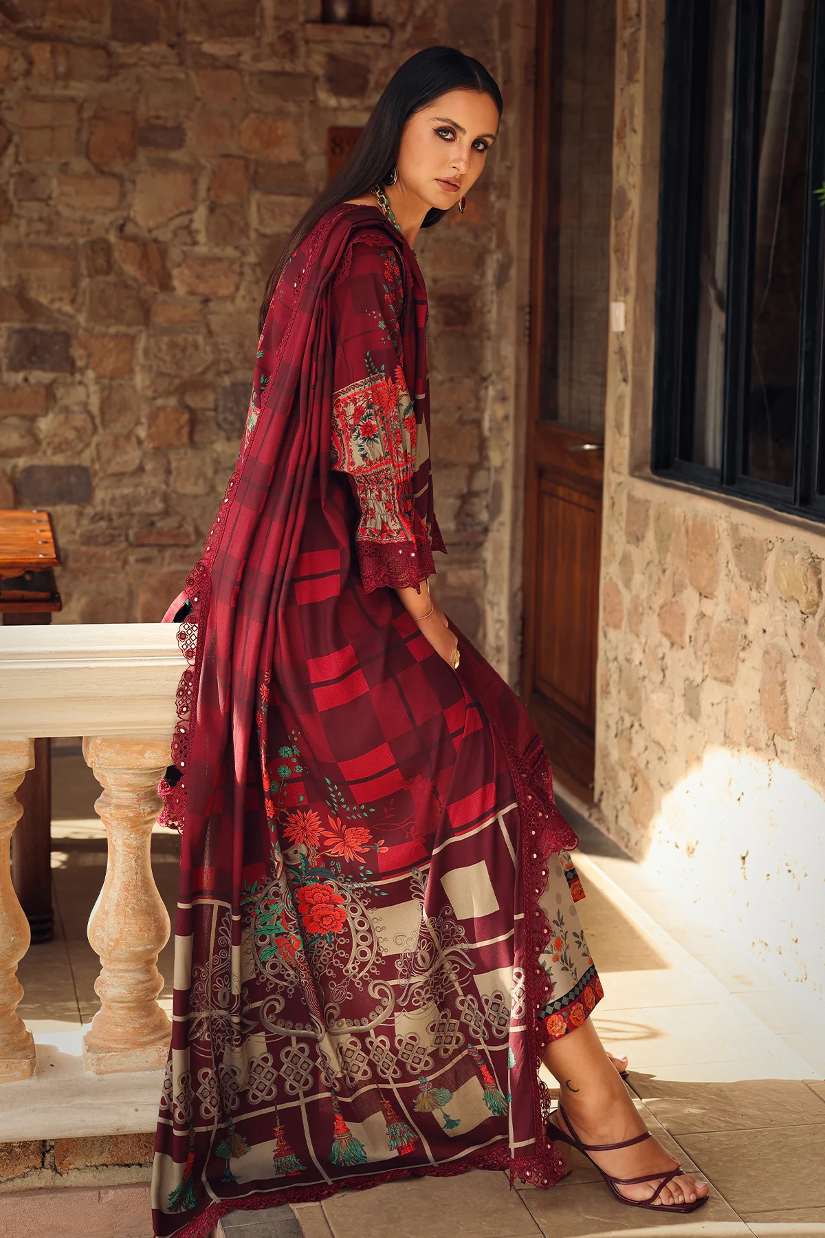 Charizma CCW7-06 Inlays Combination Emb Lilen Dress in the USA