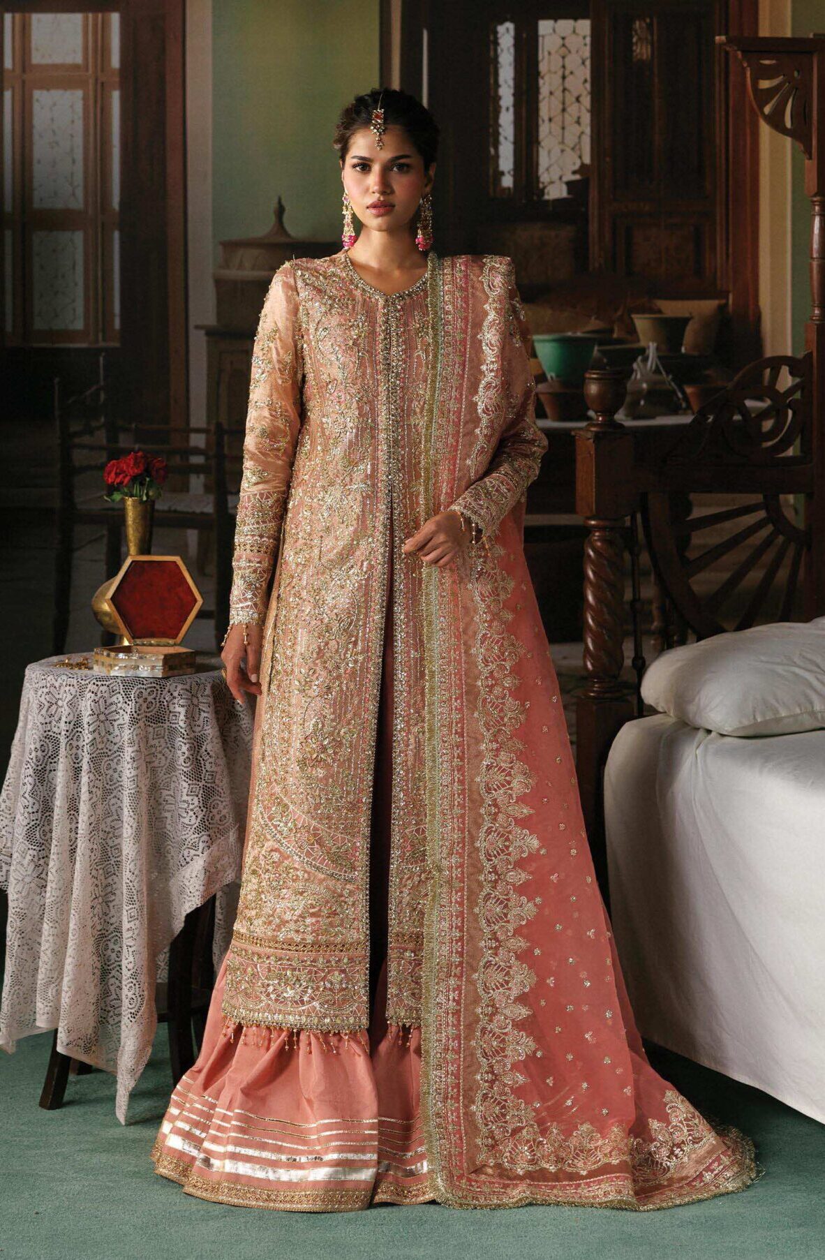 Afrozeh Aabroo Shehnai Organza Wedding Formal Dress in the USA