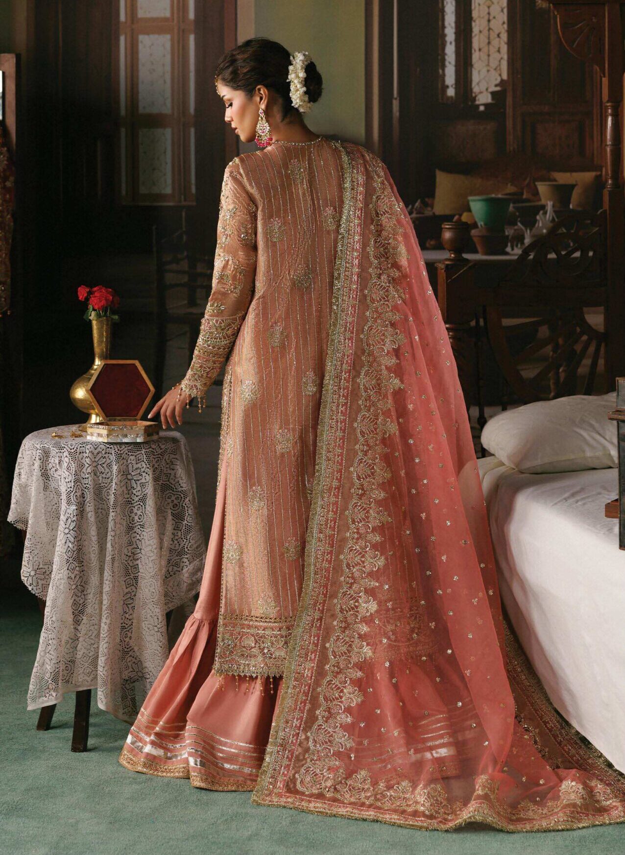Afrozeh Aabroo Shehnai Organza Wedding Formal Dress in the USA