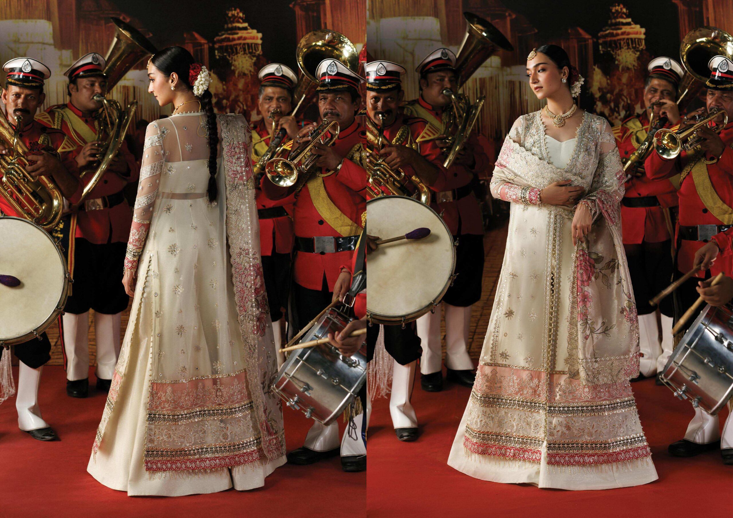 Afrozeh Rang-e-Wafa Shehnai Organza Wedding Dress In the USA - Image 2