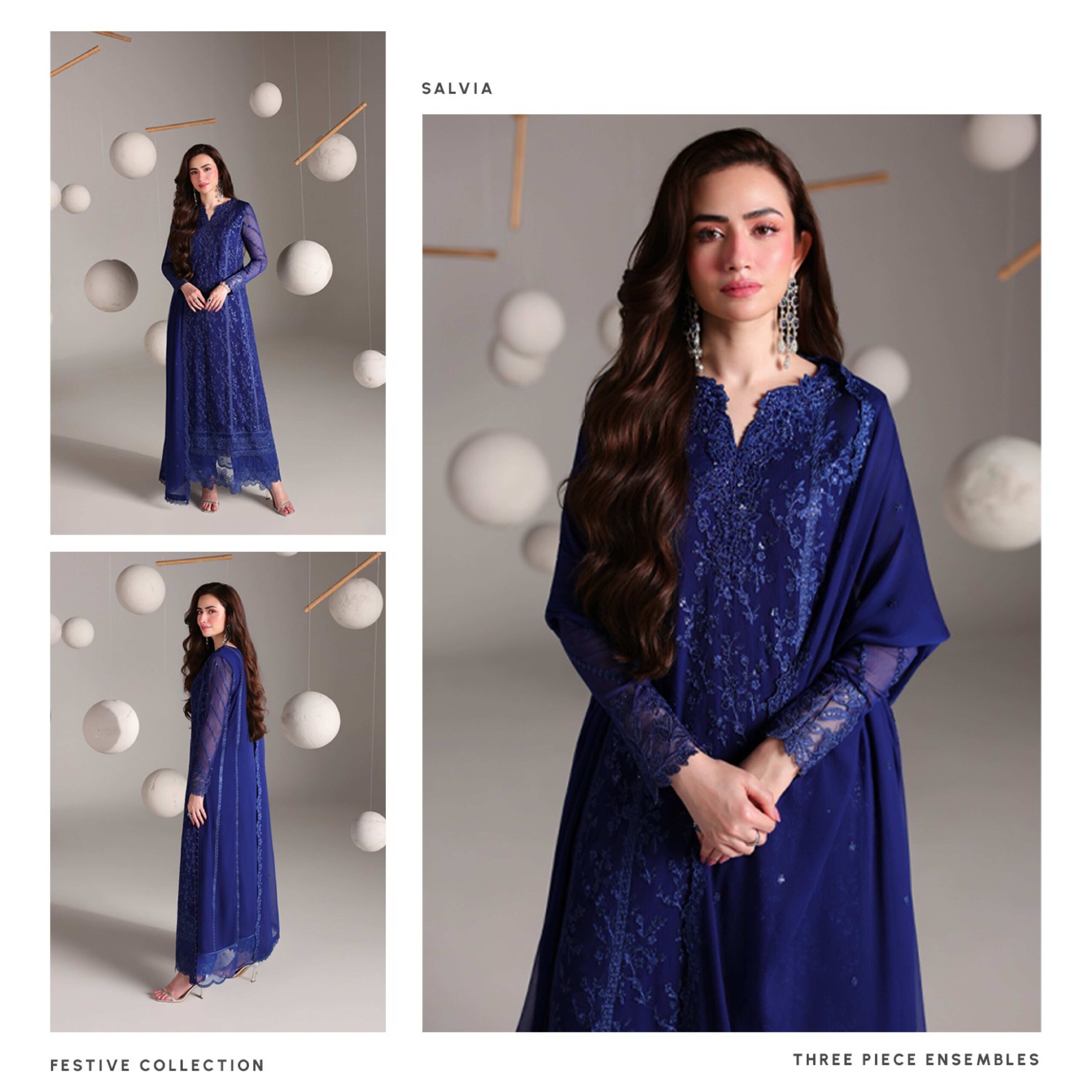 Azure Salvia Ensemble Festive Dress in the USA